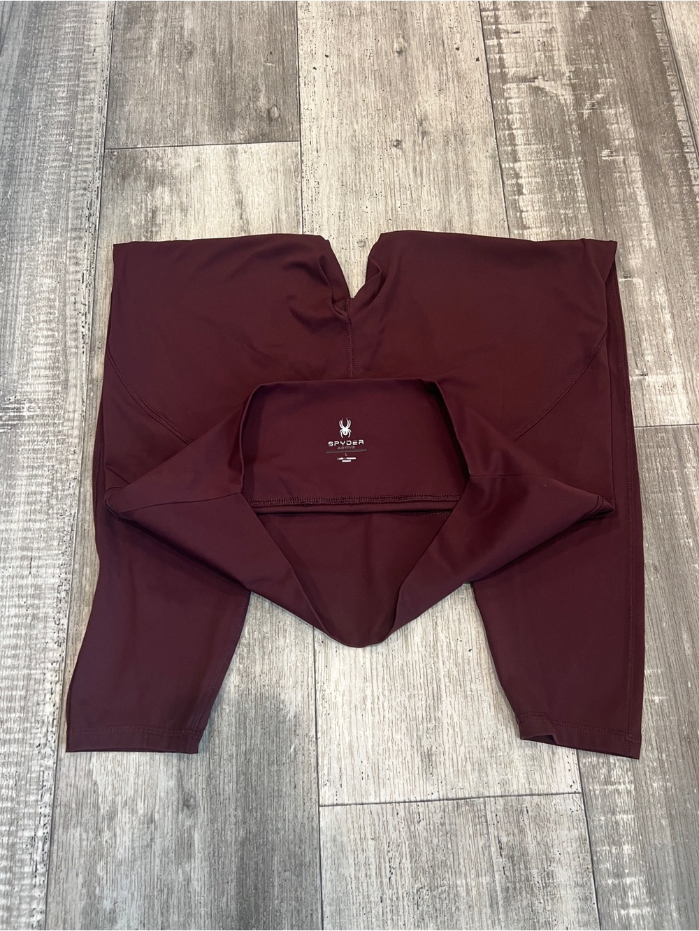 Women's Spyder High-Waist  Active Athletic Leggings - Size Large-Deep Burgundy - Picture 5 of 5
